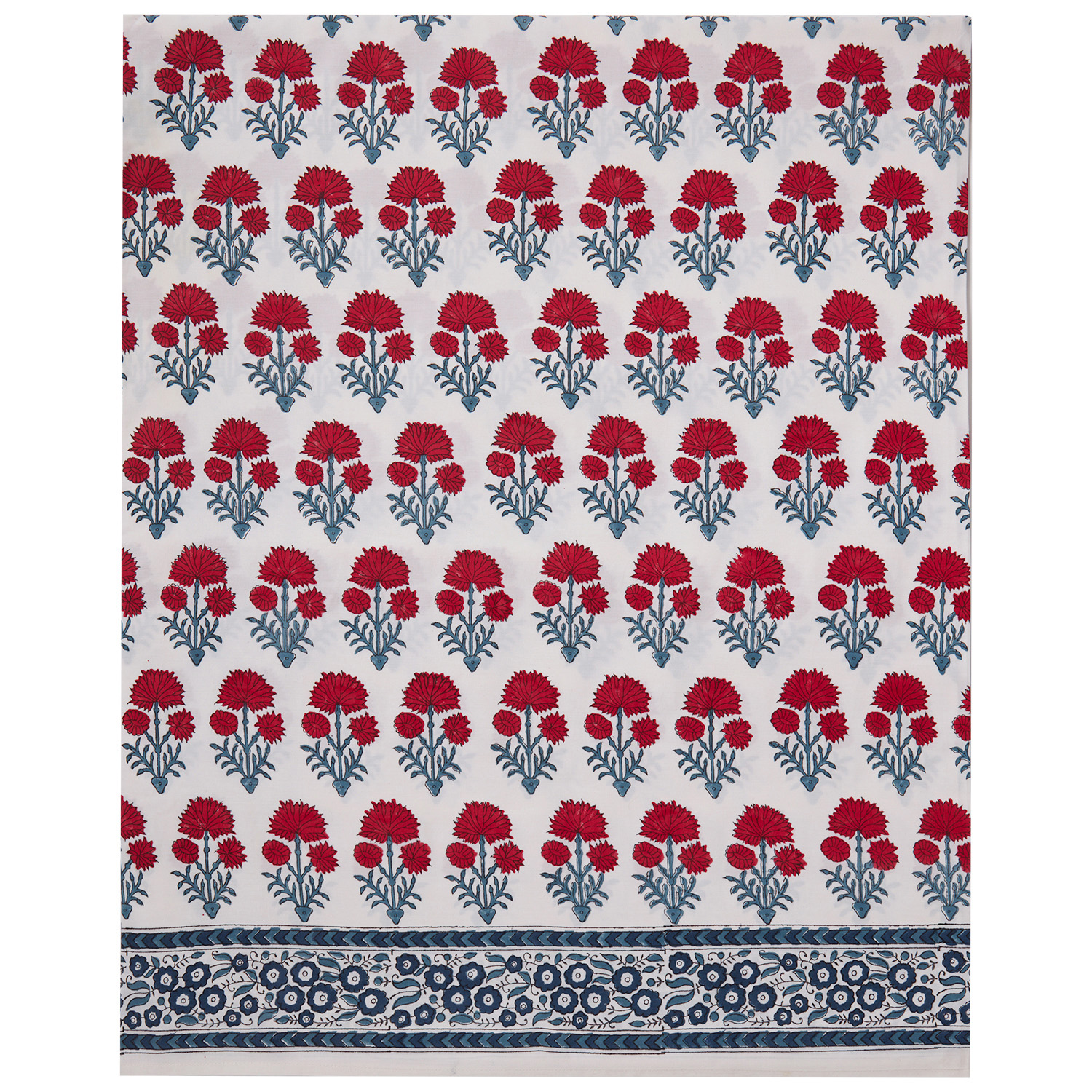 Hana Flat and Fitted Sheets - Red/Teal